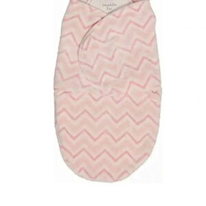 Little Beginnings Flannel Fleece Swaddle Sack, Floral Pink Chevron print